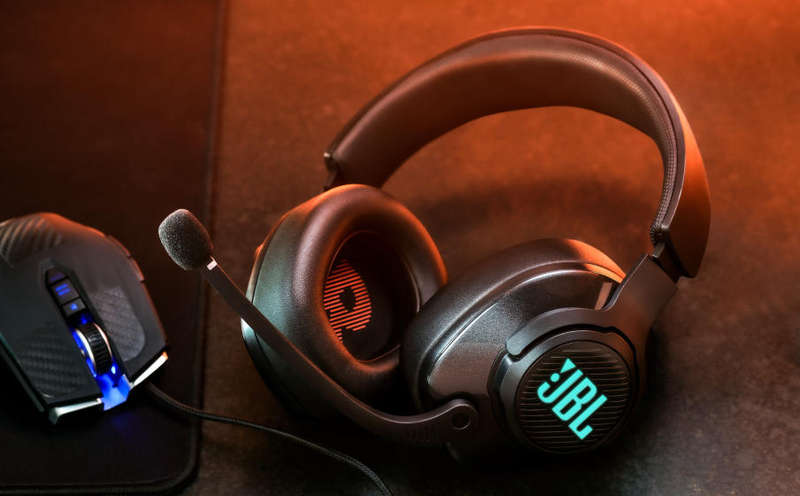 JBL Quantum 400 USB Wired Over-Ear Gaming Headset with Game-Chat Dial Black