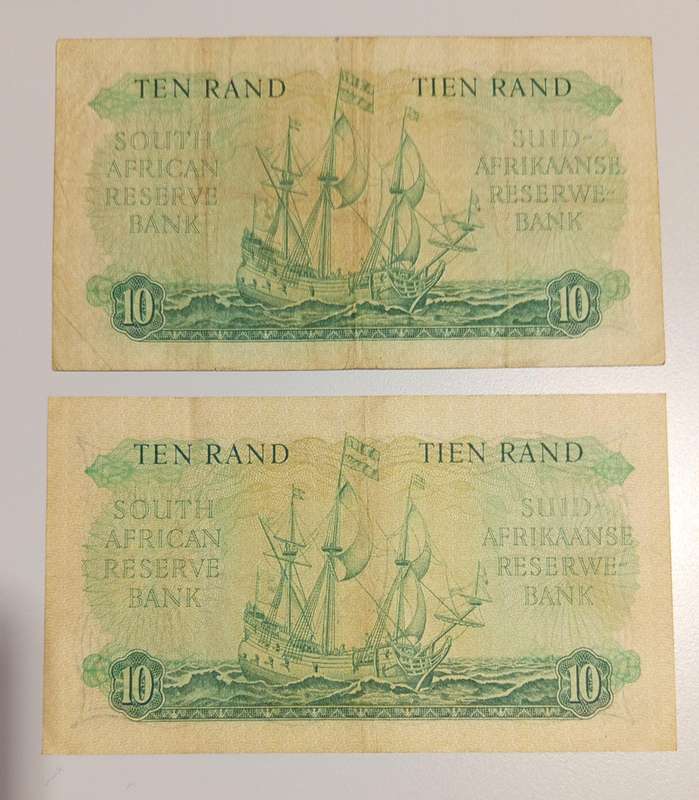 Year 1961 Complete Afrikaans English Language MH de Kock Ten Tien Rand Set
