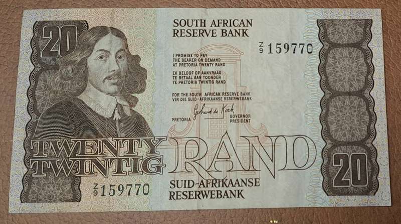 1981 Replacement Z/9 159770 Twenty Twintig Rand GPC de Kock Scarce Z/9 replacement