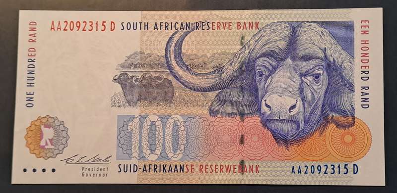 1994 One Hundred rand Stals AA2092315D