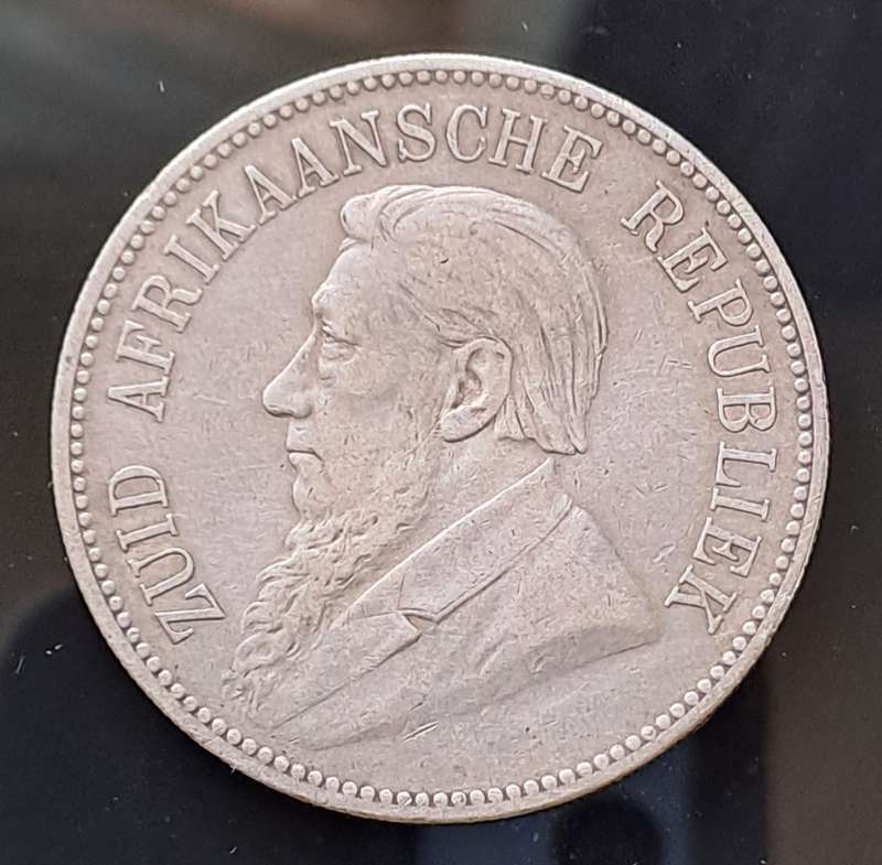 1892 ZAR Kruger Silver Single Shaft Crown (5 Shillings)5S