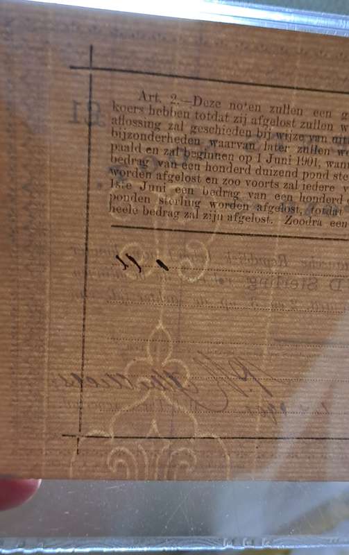 ZAR Gouvernements EEn Pond Noot Dated 1.4.1901 Fleur de Lis Watermark PMG 35