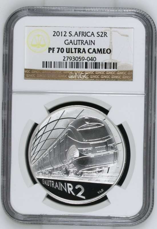 2012 S.Africa S2R Silver Two Rand GAUTRAIN PF 70 NGC Ultra Cameo