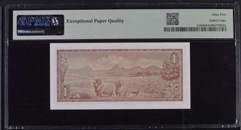 1975 Een One Rand TW de Jongh PMG 65 Gem UNC EPQ B/445 518332