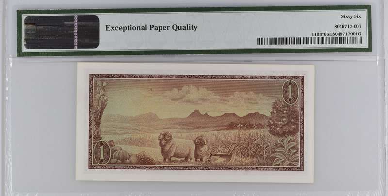 1967 Z/11 Replacement Een One Rand Note PMG66 Gem UNC EPQ TW de Jongh Z/11 178315