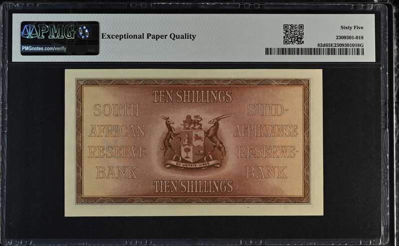 8 April 1940 Postmus Ten Tien Shillings Graded PMG 65 GEM UNCIRCULATED