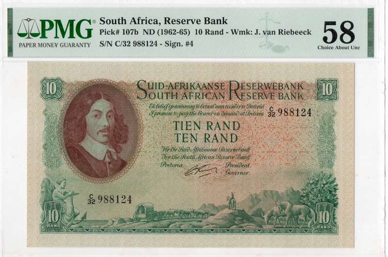 1962 PMG 58 Choice About UNC Tien Ten Rand Rissik C/32 988124