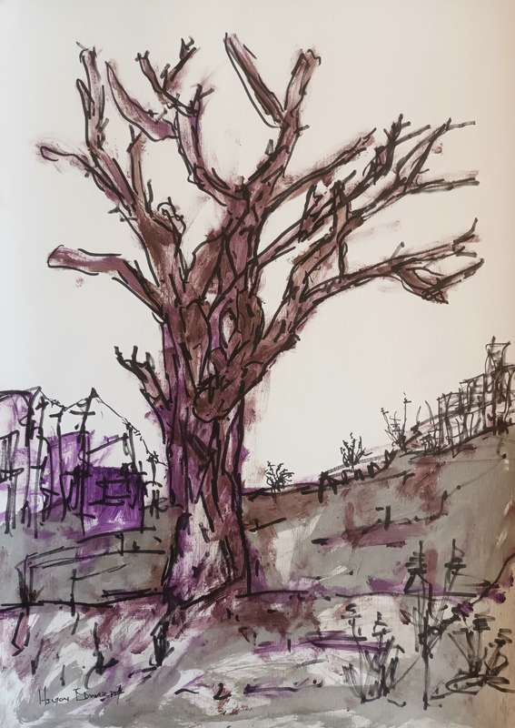 Hilton Edwards Abstract Art Painting Pimville Tree