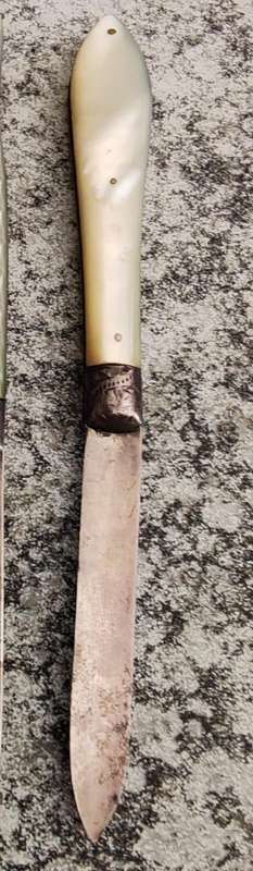 Sterling silver pocket knife with mother of pearl grips Sheffield 1887