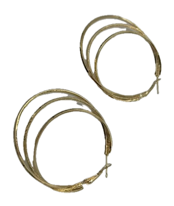 3 Gold Circle Hoop Earrings
