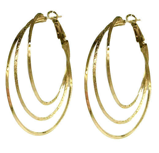 3 Gold Circle Hoop Earrings