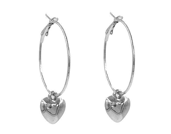 Sterling Silver Floating Hearts Earrings