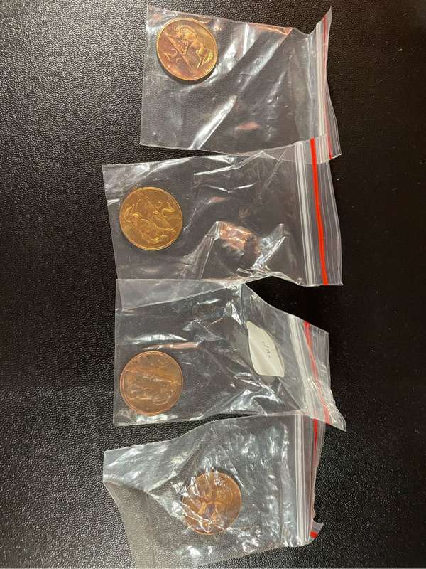 Set of 50 proof South African old coins 50 cent to 1c