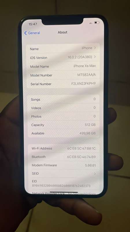 Apple iPhone XS Max 512GB Pre owned