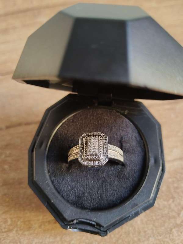 925 Silver diamond wedding ring