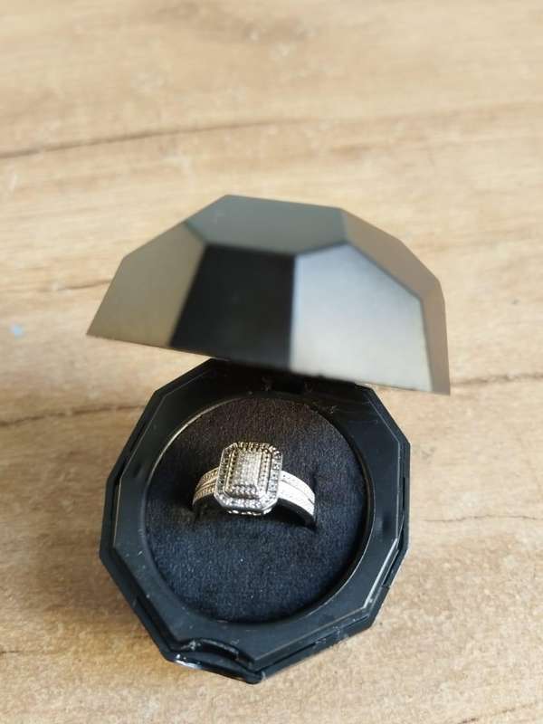 925 Silver diamond wedding ring