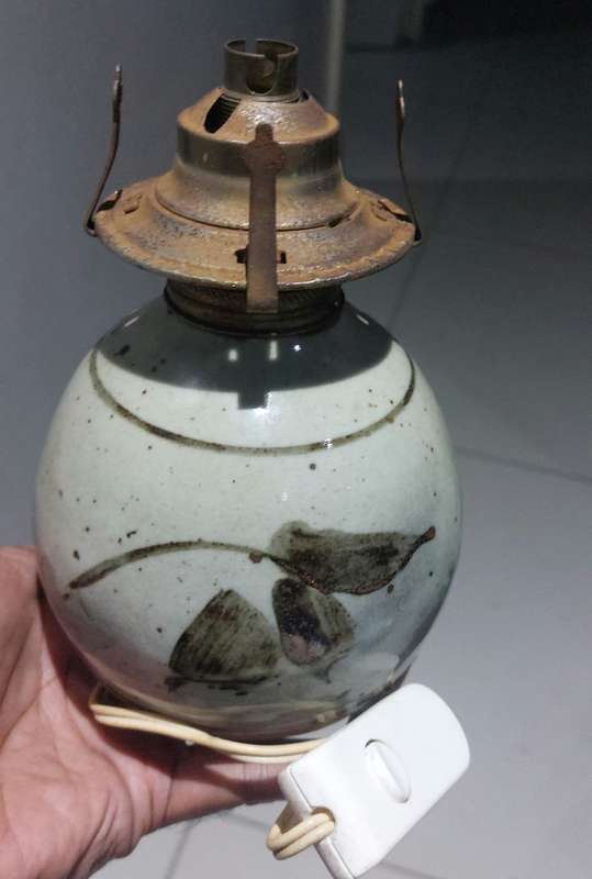 vintage stoneware lamp
