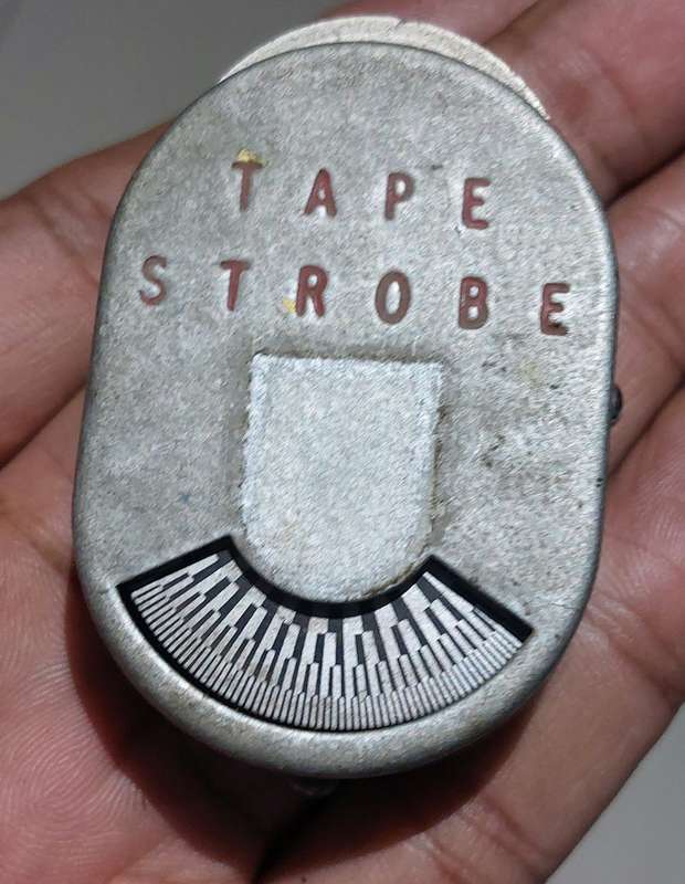 rare vintage tape strobe to measure speed of tape recorder or other rotating device