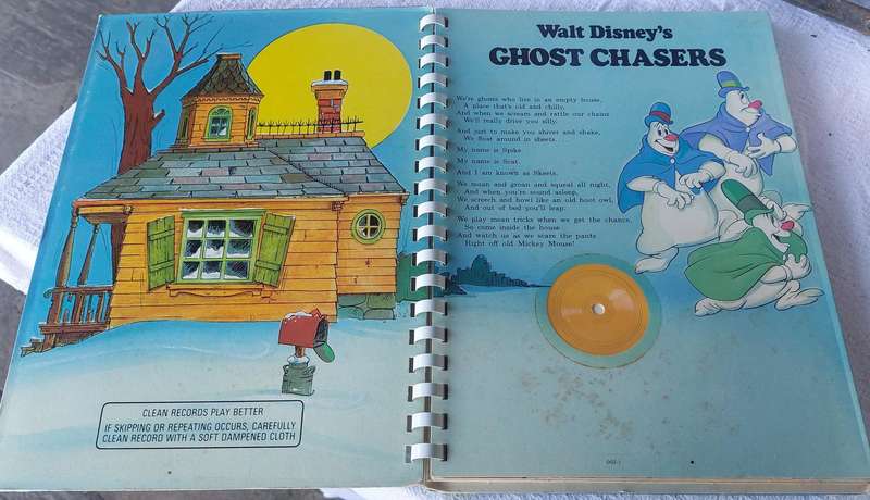 Rare 1977 fisher price talk to me book Walt Disney ghost chasers top condition