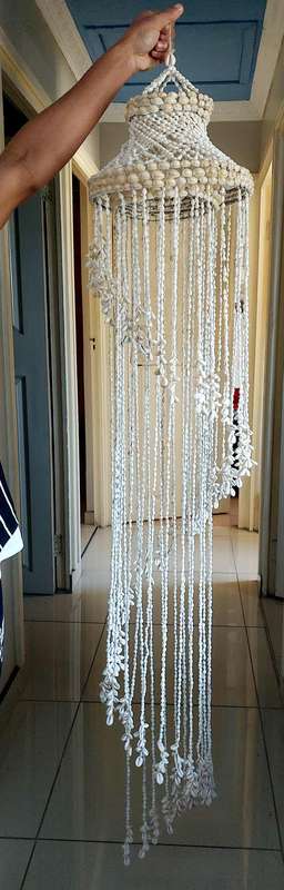 Vintage real sea shell puka macramé 1.6 metre height and 26cm wide money back guarantee
