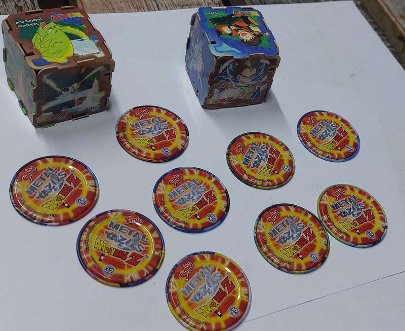 collectable dragon ball z metal tazo and cubes