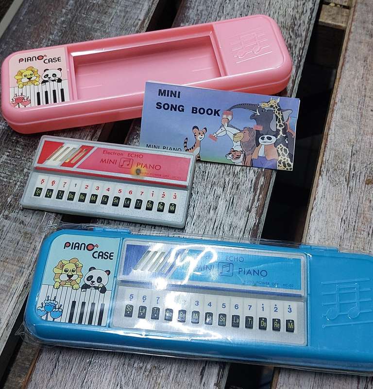 Vintage toy echo  piano pencil case bid for both