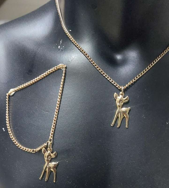 Vintage kids neck chain and hand chain