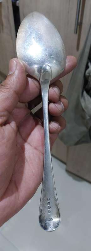 Large Sterling silver serving spoon 65grams clearly marked