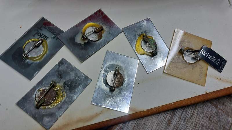 Vintage celebrity badges bid for the lot