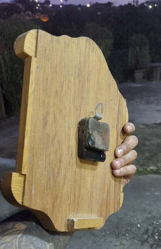Vintage wood clock sold as not working