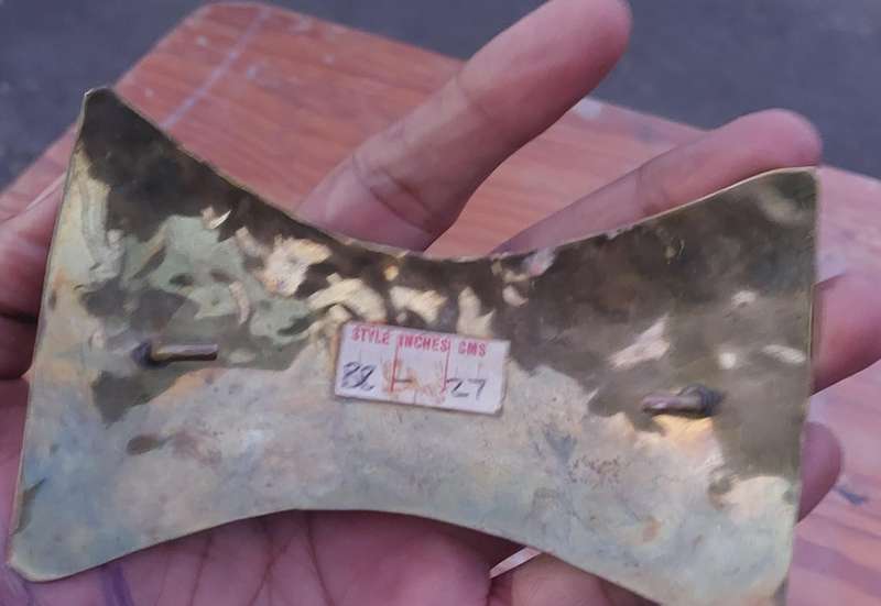 Large vintage brass and copper belt buckle