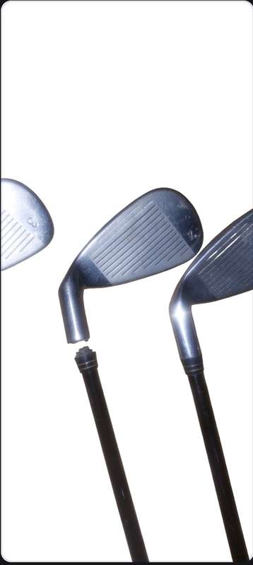 FEARLESS TOUR IV GOLF CLUBS WITH NEOPRENE INDIVIDUAL COVERS NO. 4 CLUB HEAD BROKE SEE PICS