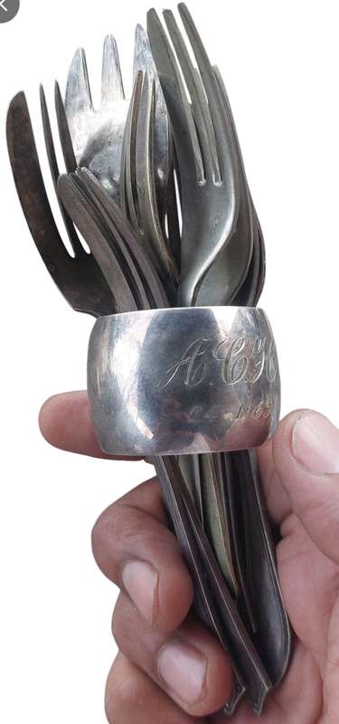 VINTAGE FORKS AND NAPKIN HOLDER