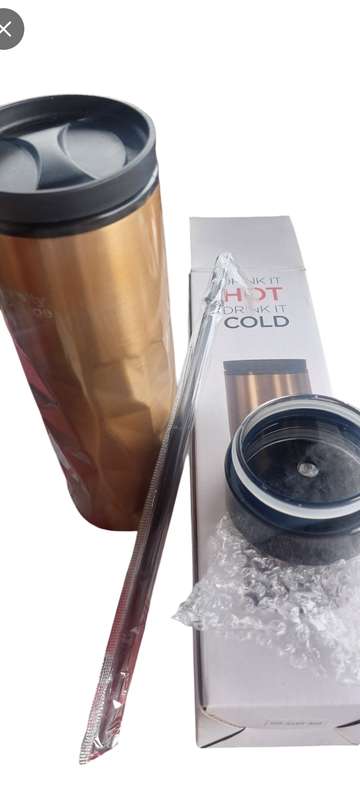 STAINLESS STEEL SERENDIPIO FIRE AND ICE 2 IN 1 DOUBLE WALL TUMBLER INCLUDING FITTINGS