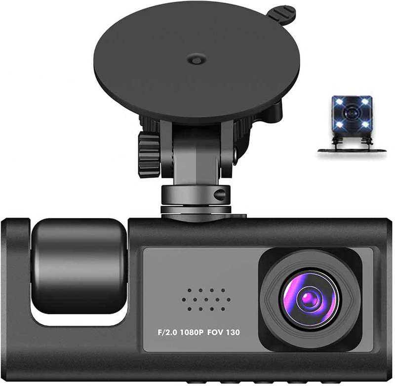 BLACK BOX TRAFFIC RECORDER WITH 2 INCH SCREEN AND REAR DVR CAMERA