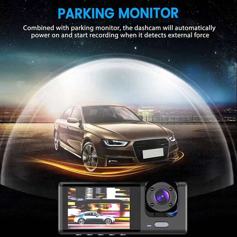 BLACK BOX TRAFFIC RECORDER WITH 2 INCH SCREEN AND REAR DVR CAMERA
