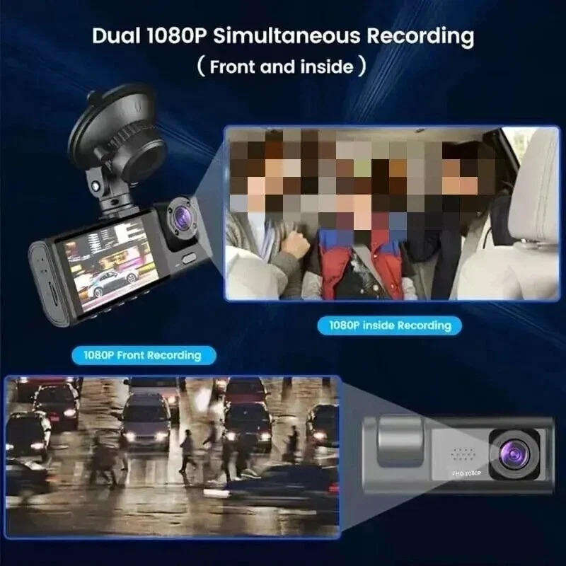 BLACK BOX TRAFFIC RECORDER WITH 2 INCH SCREEN AND REAR DVR CAMERA