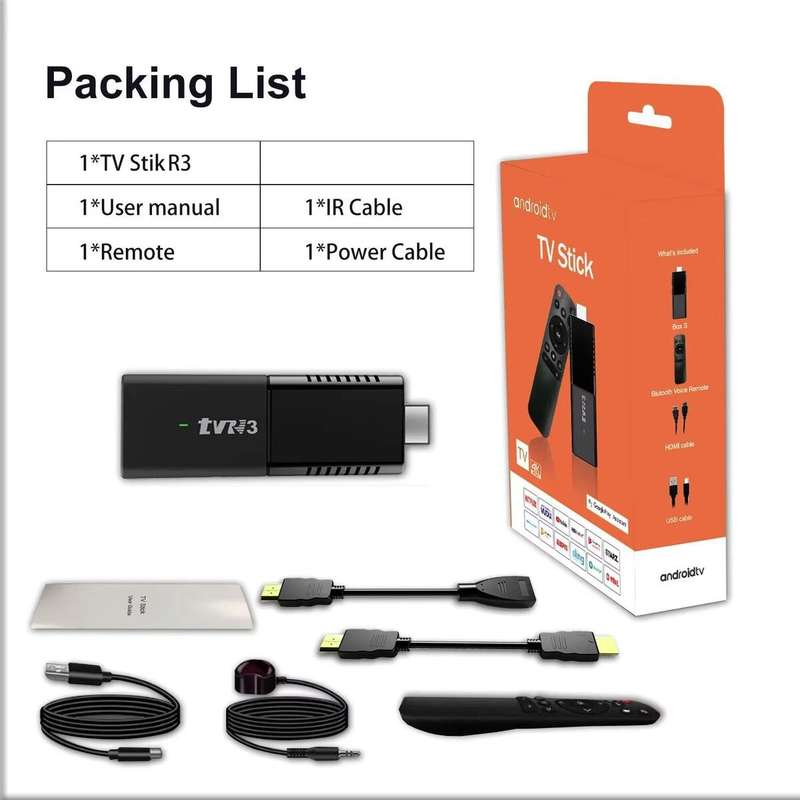 4K ANDROID TV TVR TV STICK 2.4/5G WIFI 13.0 2GB+16GB