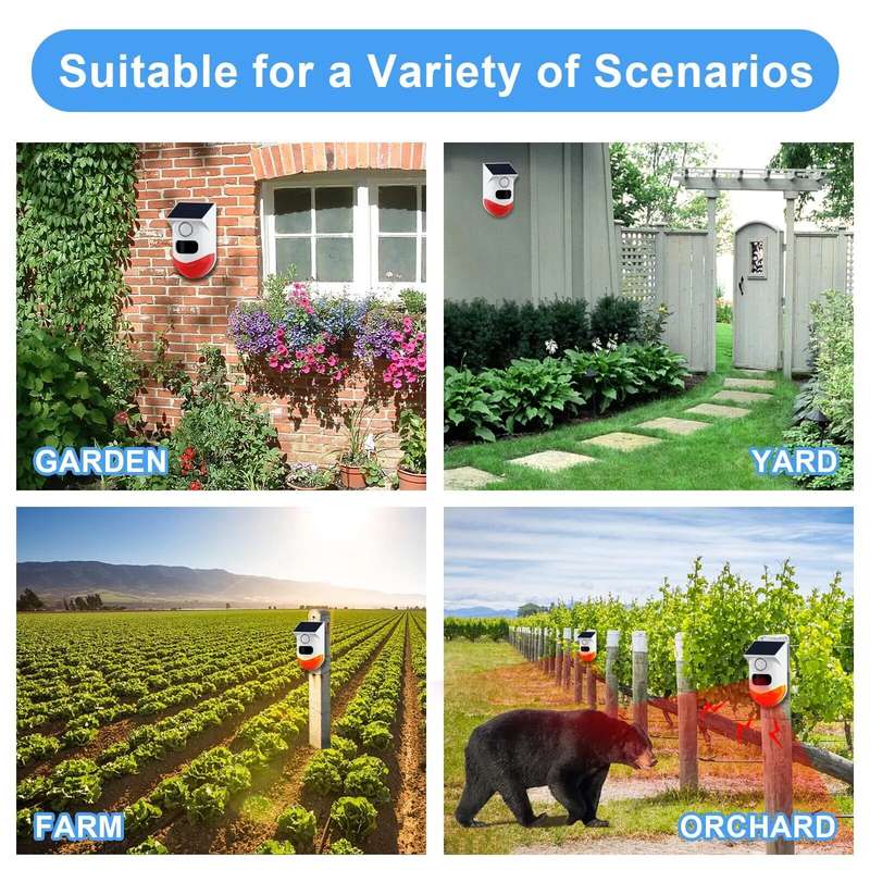 Solar Motion Sensor Alarm, with 2 Remote Control, Wireless Infrared, 120dB - Set of 2