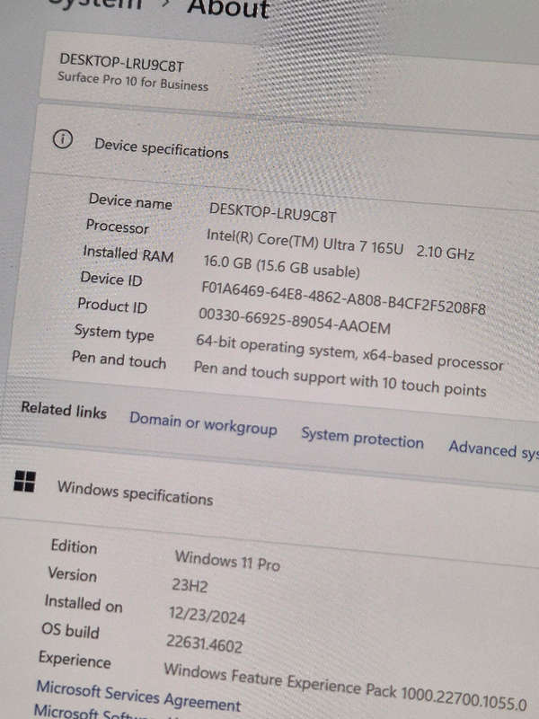 Microsoft Surface Pro 10 | Intel Core Ultra 7 | 16GB RAM | 1TB Storage