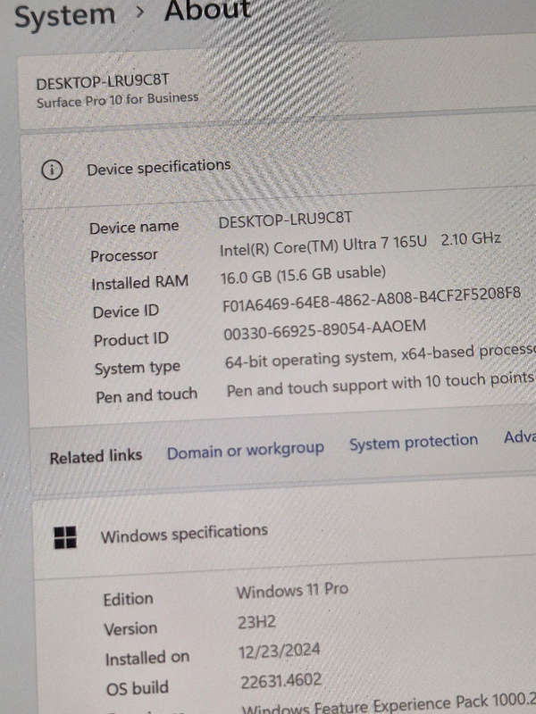 Microsoft Surface Pro 10 | Intel Core Ultra 7 | 16GB RAM | 1TB Storage