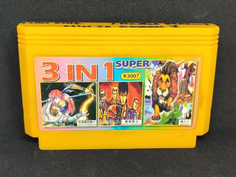 Ninja Gaiden 3 / Double Dragon III / Lion King (SNES port) TV Game Cartridge