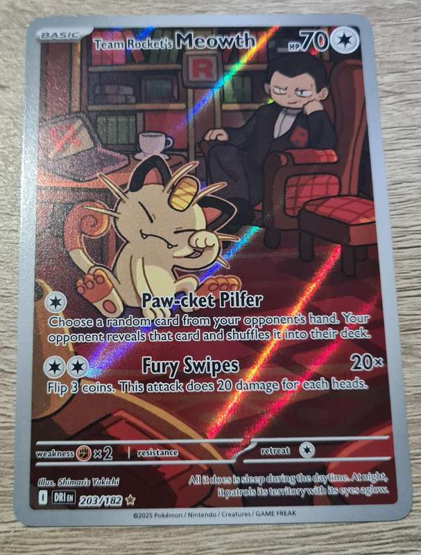 Team Rocket's Meowth #203 Pokemon Destined Rivals