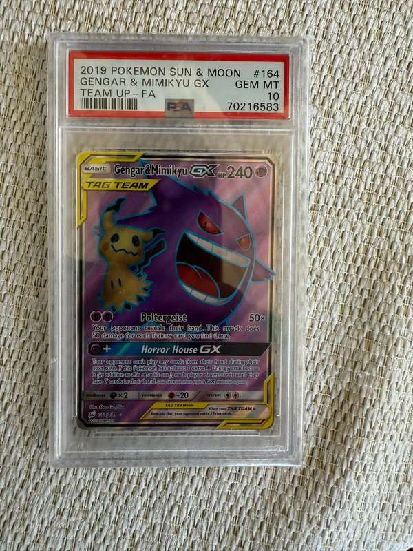 Pokemon TCG #164 Gengar & Mimikyu - Team up PSA 10