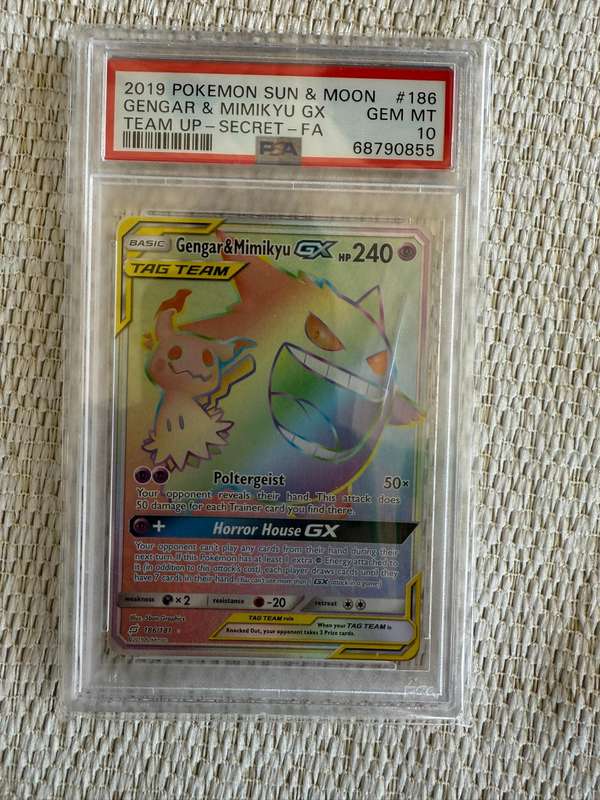 Pokemon TCG #186 Gengar & Mimikyu - Team up PSA 10