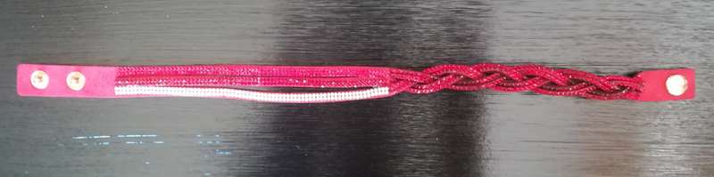 Multilayer Double Wrap Faux Suede Red Rhinestone Bracelet