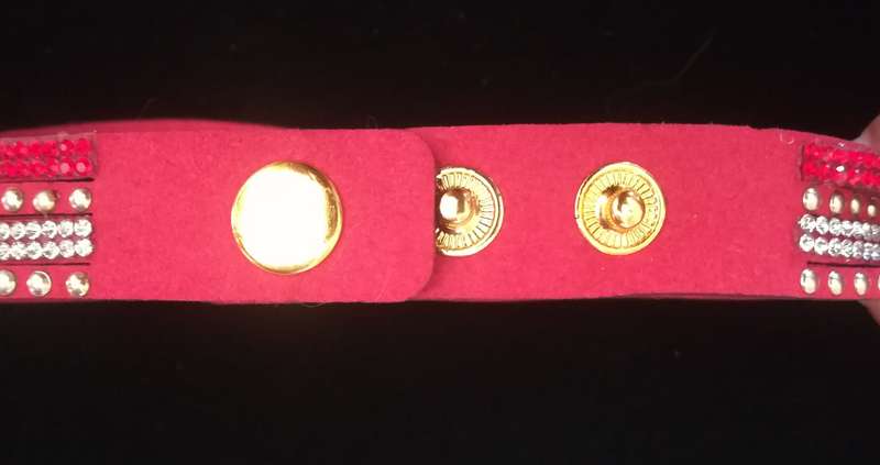 Multilayer Double Wrap Faux Suede Red Rhinestone Studded Bracelet