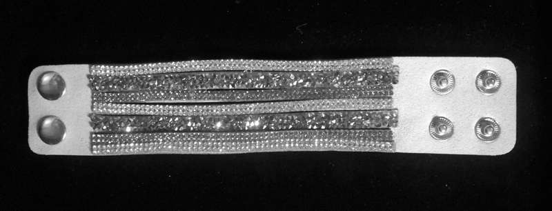 Multilayer Wrap Faux Suede White Rhinestone Bracelet
