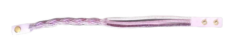 Multilayer Double Wrap Faux Suede Lilac Rhinestone Bracelet