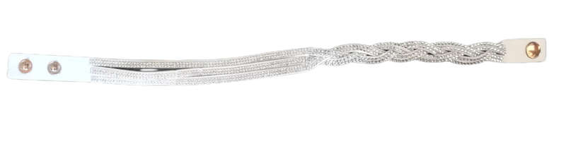 Multilayer Double Wrap Faux Suede White Rhinestone Bracelet
